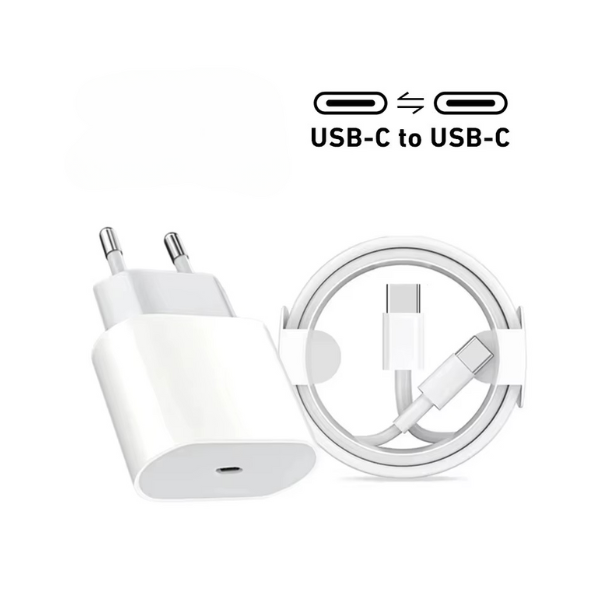 Väggladdare 35W USB-C + Kabel Vit - 3m