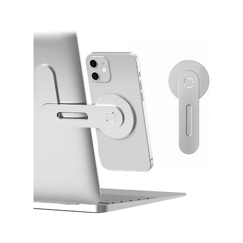 Magnetisk mobilhållare för Laptop vikbar & slim design för iPhone och Android - Silver
