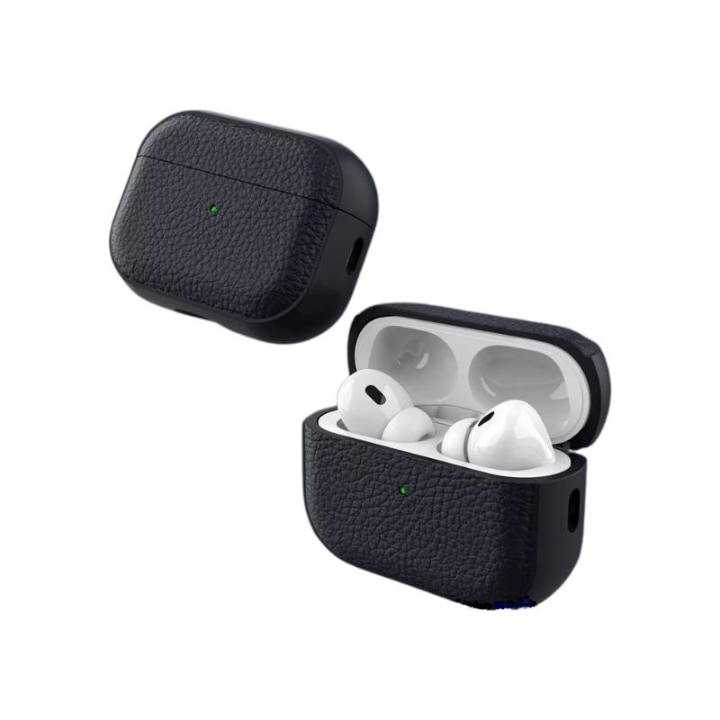 Lyxigt läderfodral till AirPods stöttåligt & stilrent skydd - Airpods Pro, Marinblå