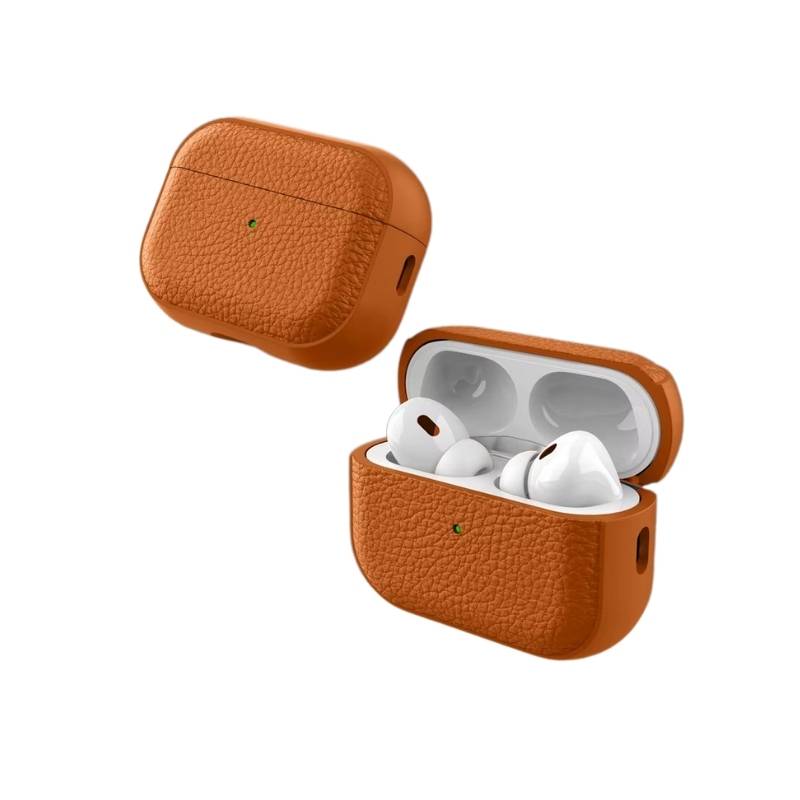 Lyxigt läderfodral till AirPods stöttåligt & stilrent skydd - Airpods Pro, Brun