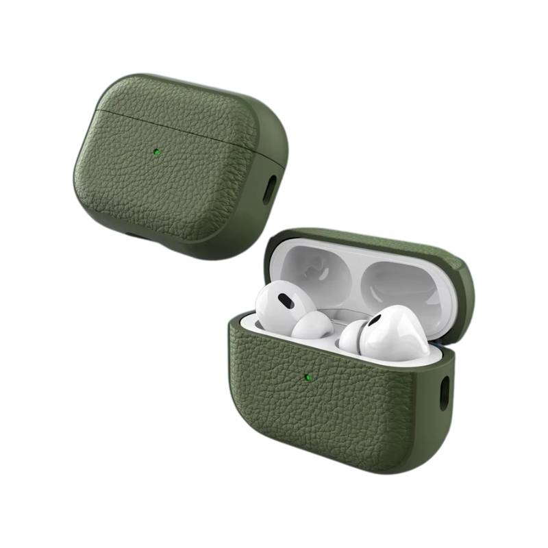 Lyxigt läderfodral till AirPods stöttåligt & stilrent skydd - Airpods Pro, Grön