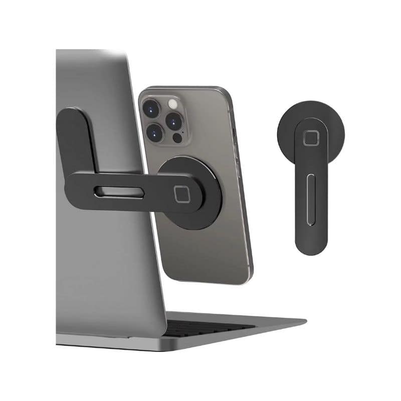 Magnetisk mobilhållare för Laptop vikbar & slim design för iPhone och Android - Svart