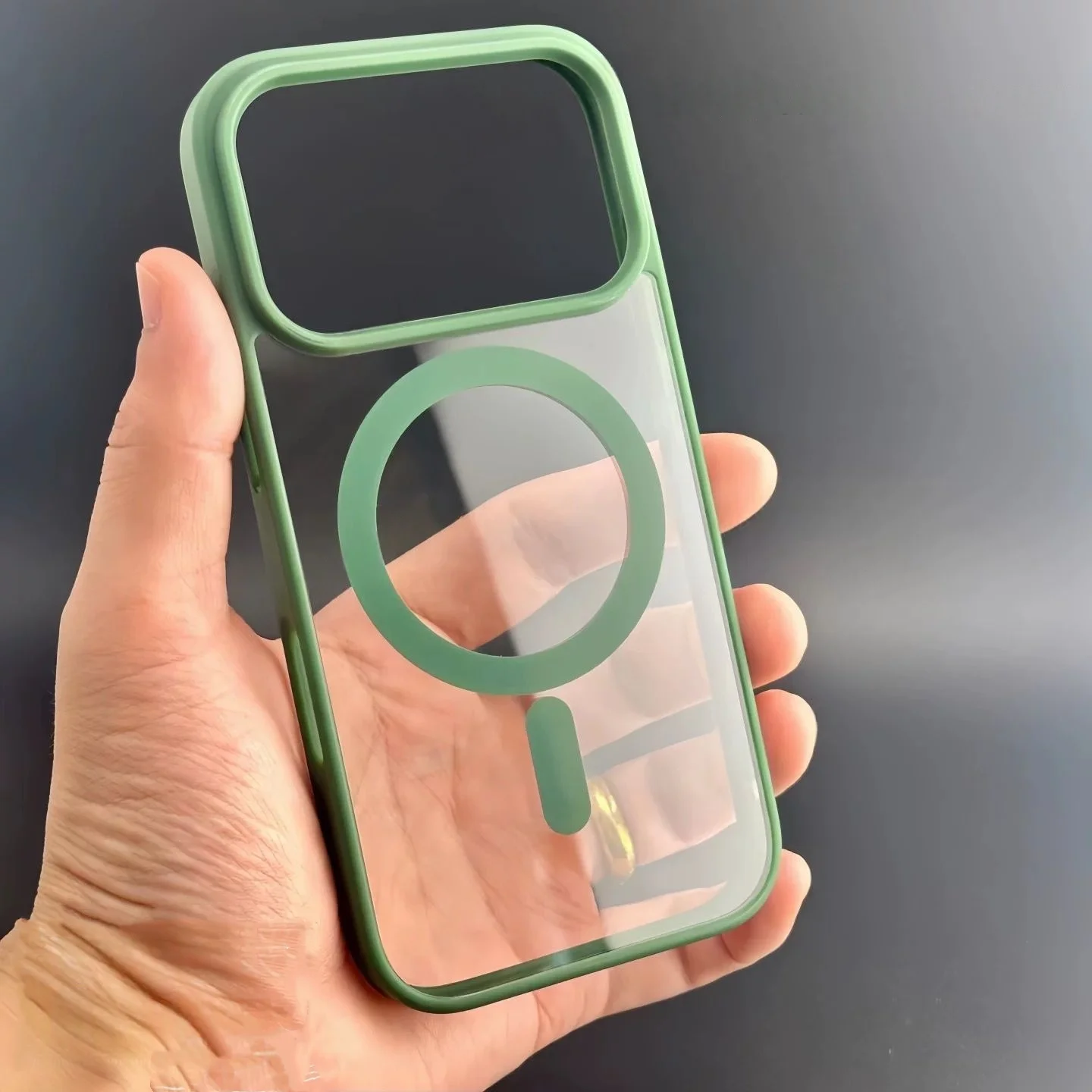 Magsafe transparent skal för iPhone 17 Pro Max - Grön