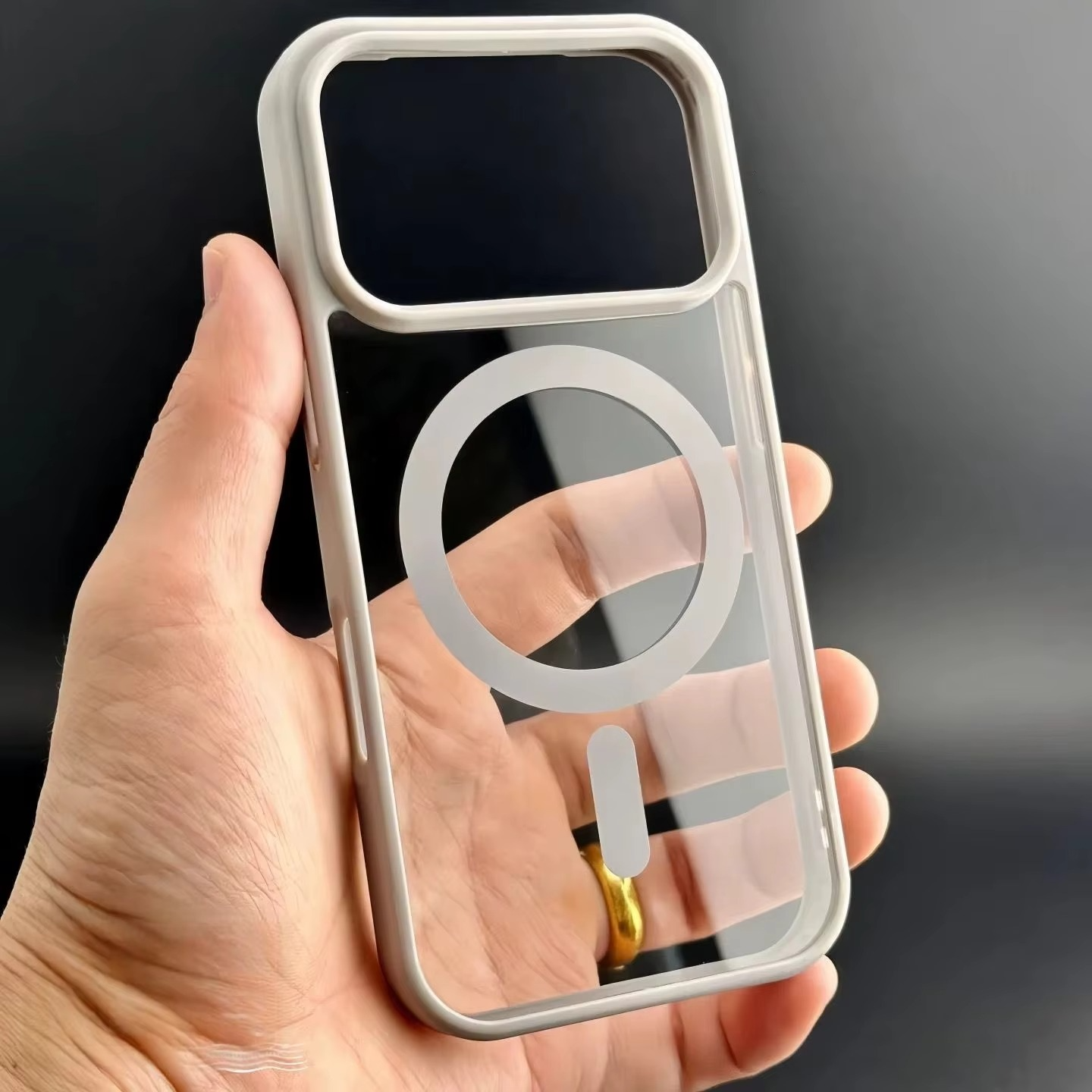 Magsafe transparent skal för iPhone 17 Pro Max - Grå
