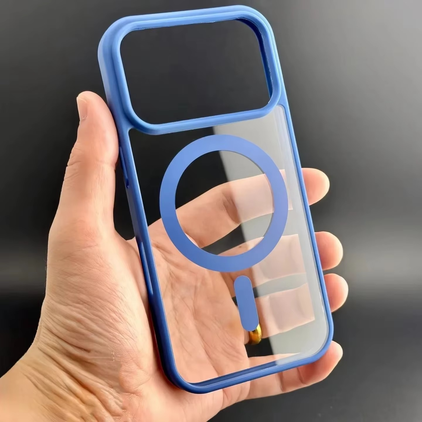 Magsafe transparent skal för iPhone 17 Pro Max - Blå