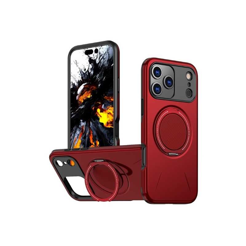 Stöttåligt Mobilskal med Ställ & MagSafe 360° för iPhone 17 - Röd