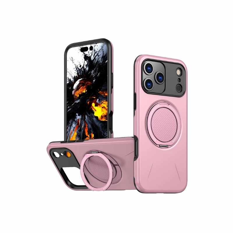 Stöttåligt Mobilskal med Ställ & MagSafe 360° för iPhone 17 - Rosa