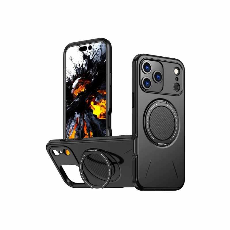 Stöttåligt Mobilskal med Ställ & MagSafe 360° för iPhone 17 - Svart