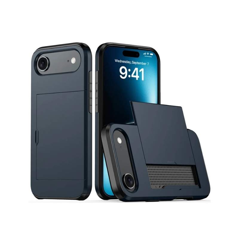 iPhone 17 Air Skal med kortfack - Blå