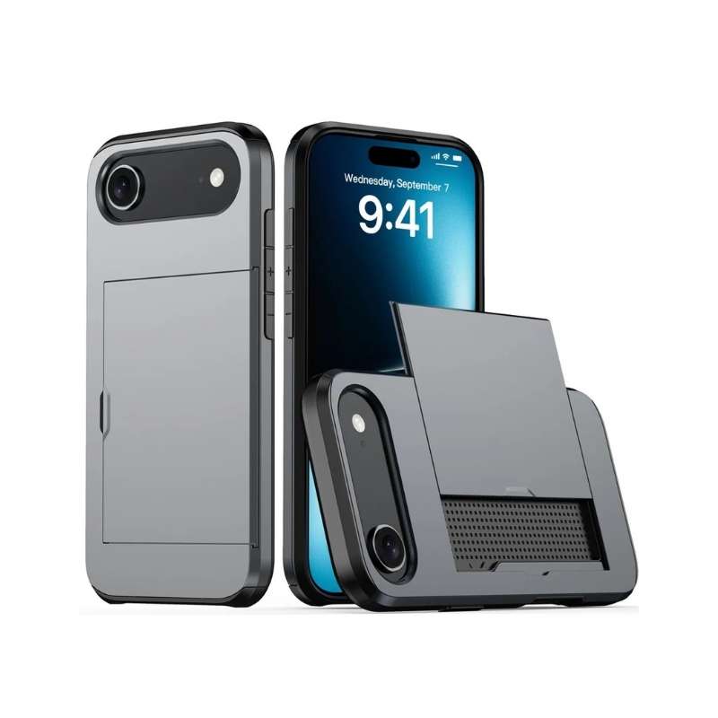 iPhone 17 Air Skal med kortfack - Grå