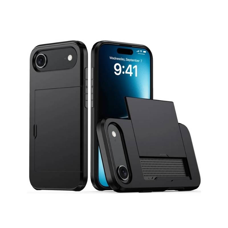 iPhone 17 Air Skal med kortfack - Svart